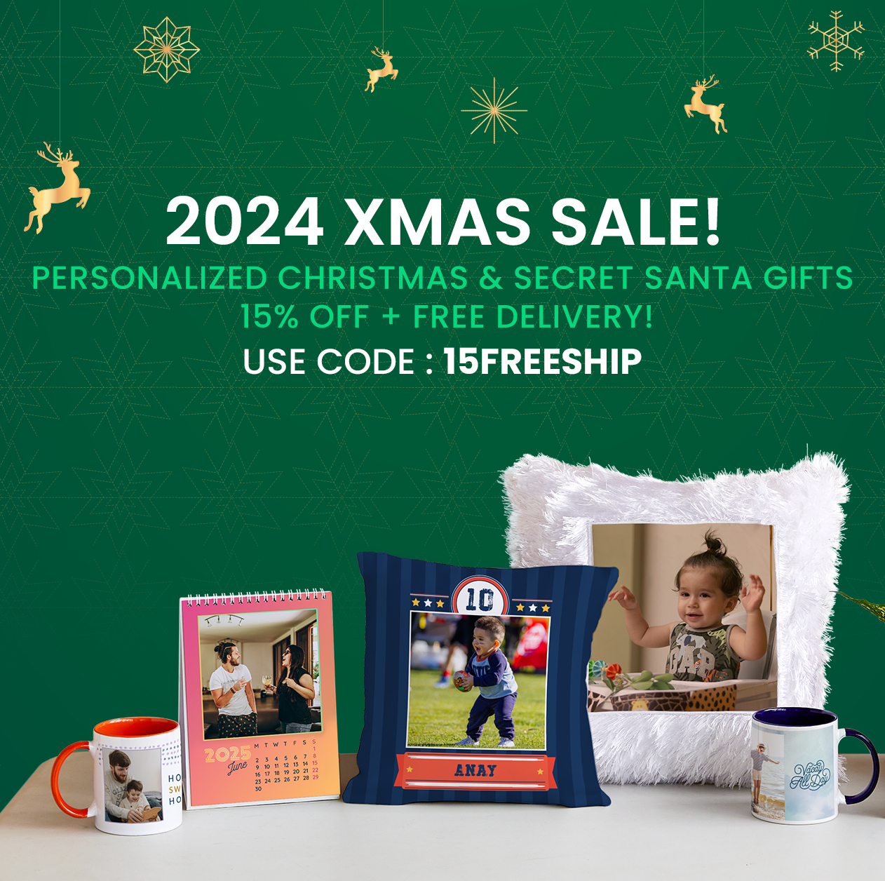 XMAS SALE! Personalized Secret Santa Gifts at 20% off + FREE Delivery!