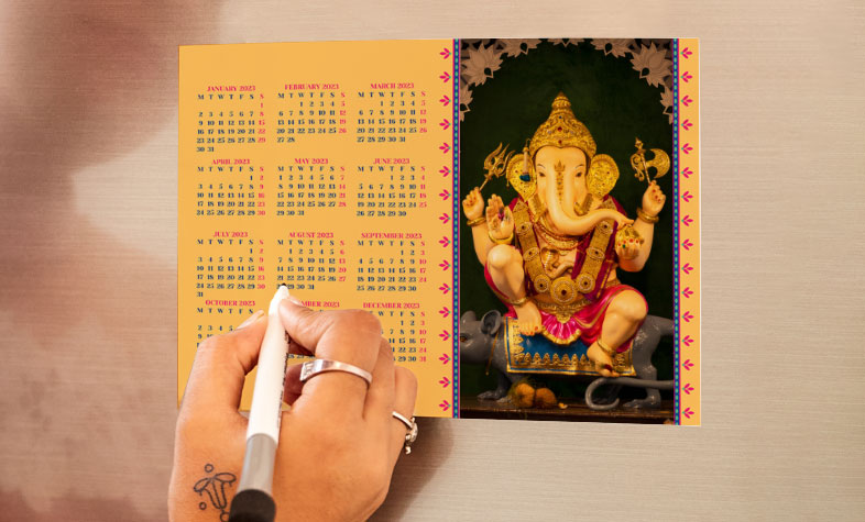 Personalised Lord Ganesha magnet calendar