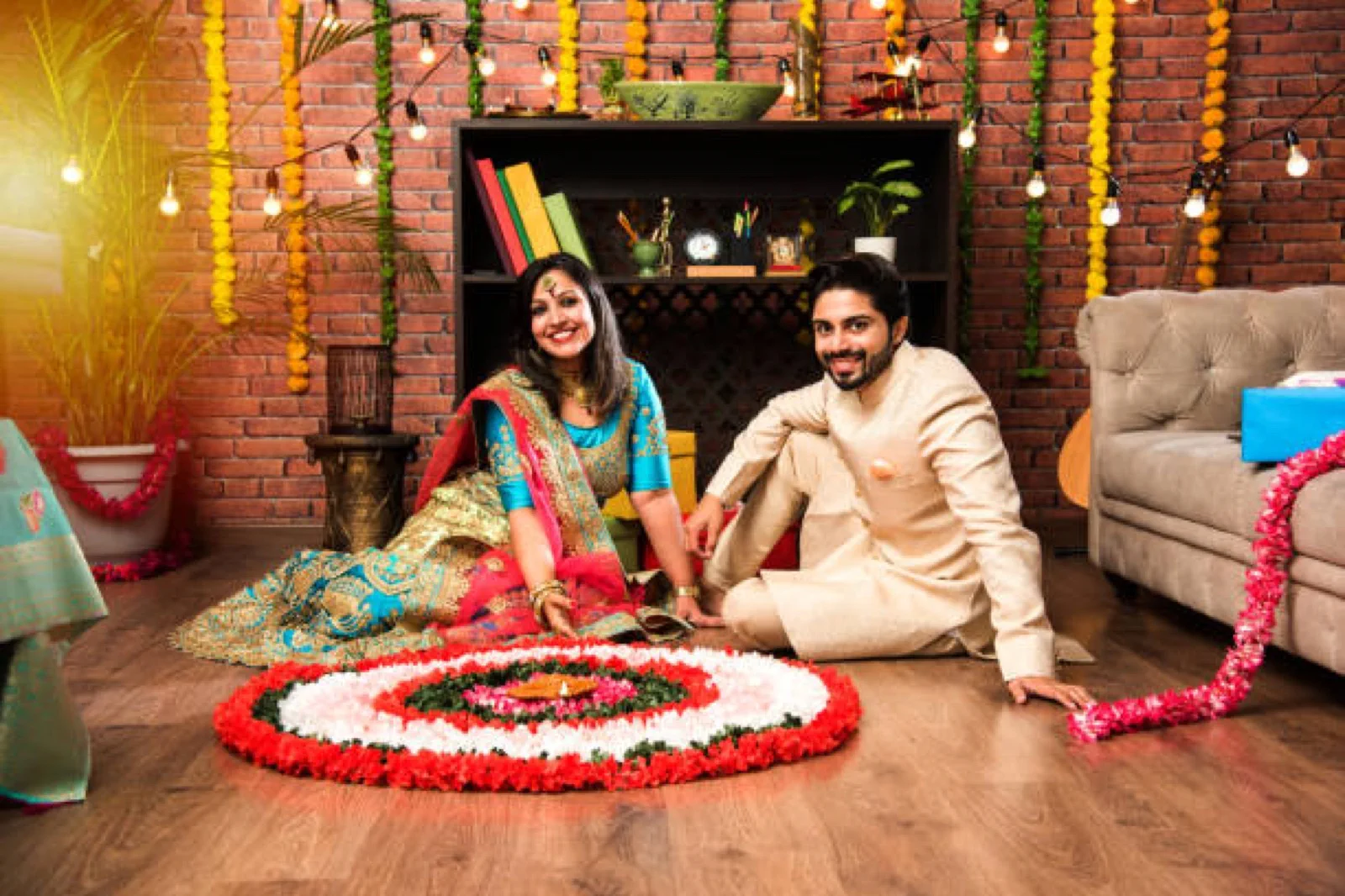 Family celebrating Onam together